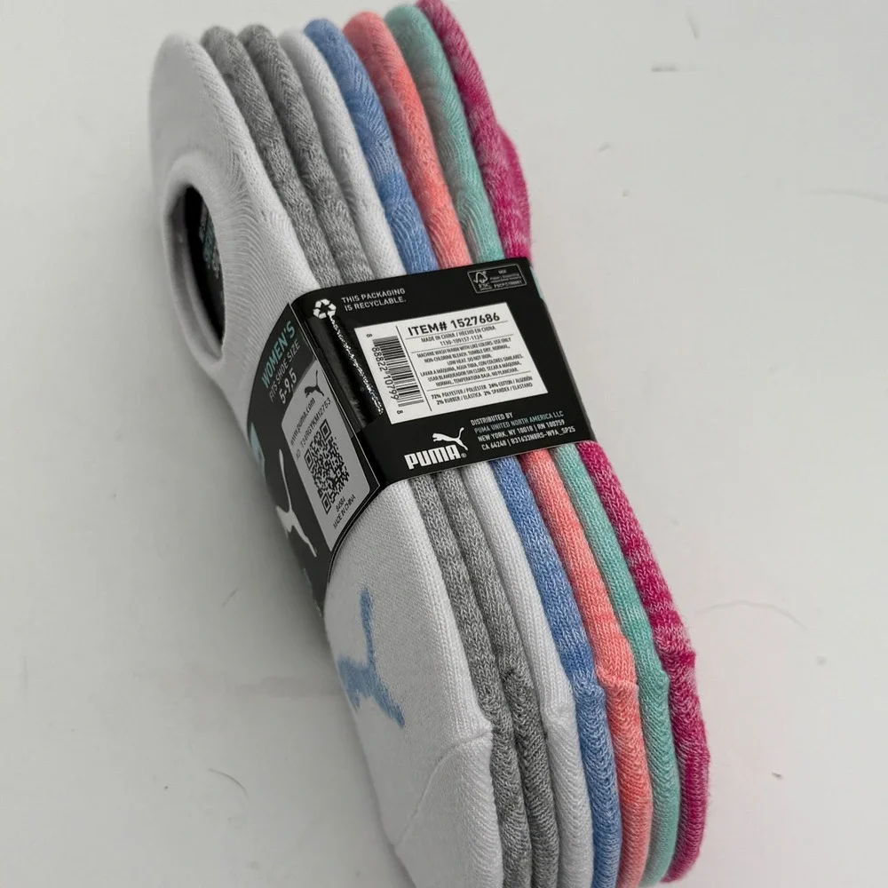 Puma Dry Cell Moisture Wicking Lightweight Comfort Arch Support Socks 5-9.5 - Picture 5 of 6